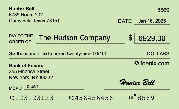 How to write a check for $6,929