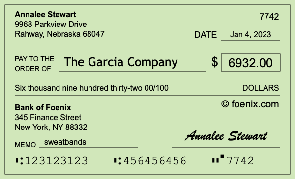 How to write a check for $6,932