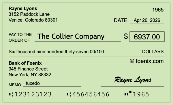 How to write a check for $6,937