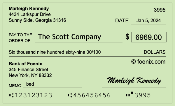 How to write a check for $6,969