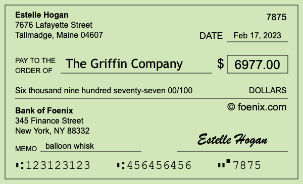 How to write a check for $6,977