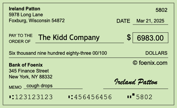 How to write a check for $6,983
