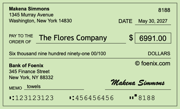 How to write a check for $6,991