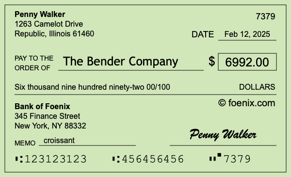 How to write a check for $6,992