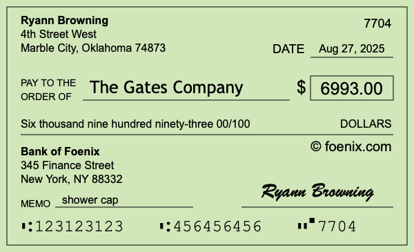 How to write a check for $6,993