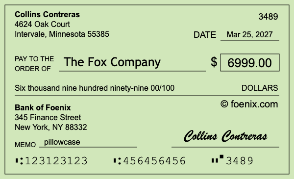 How to write a check for $6,999