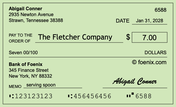 How to write a check for $7