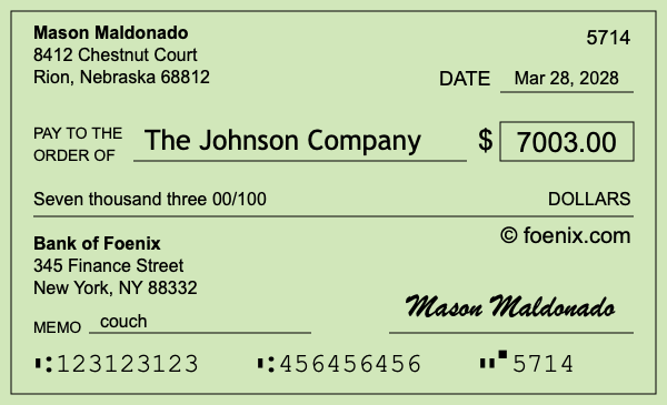 How to write a check for $7,003