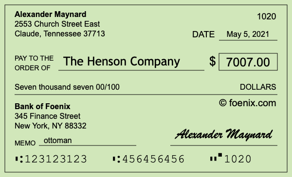 How to write a check for $7,007