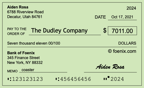 How to write a check for $7,011