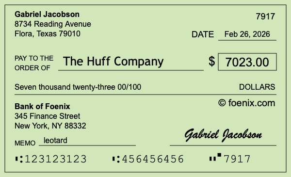 How to write a check for $7,023