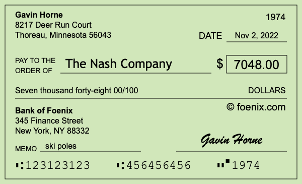 How to write a check for $7,048