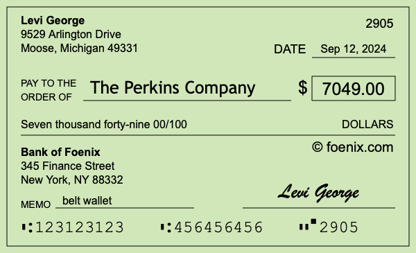 How to write a check for $7,049
