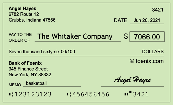 How to write a check for $7,066