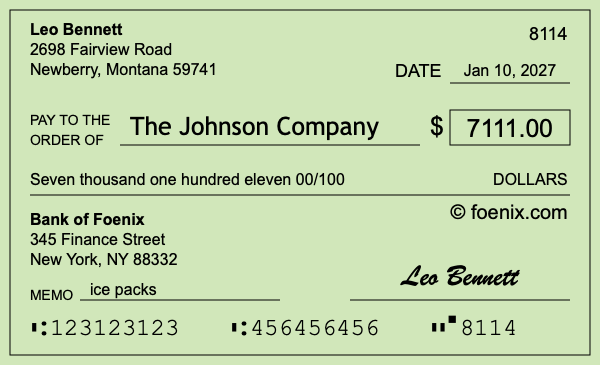How to write a check for $7,111