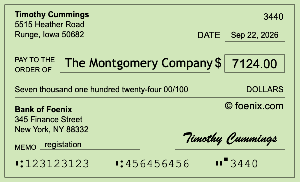 How to write a check for $7,124