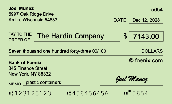 How to write a check for $7,143