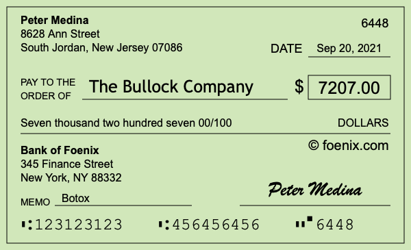 How to write a check for $7,207