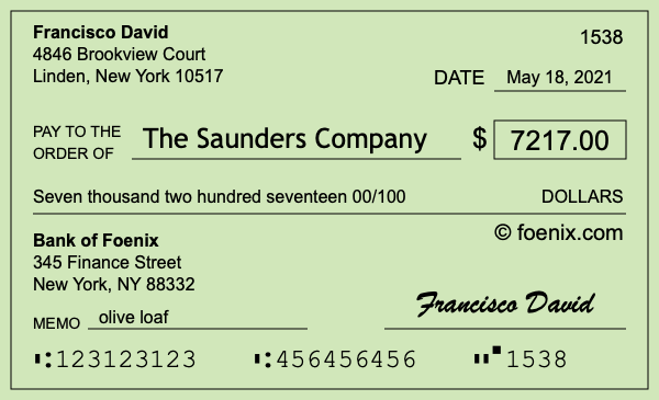 How to write a check for $7,217