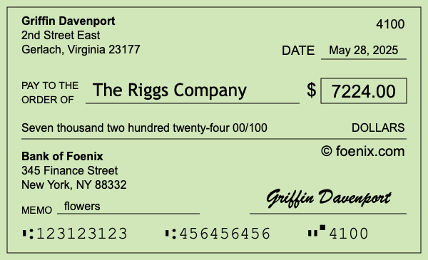 How to write a check for $7,224