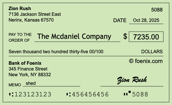 How to write a check for $7,235