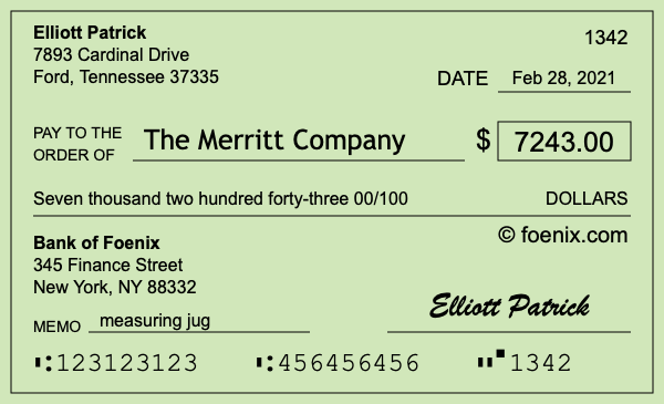 How to write a check for $7,243