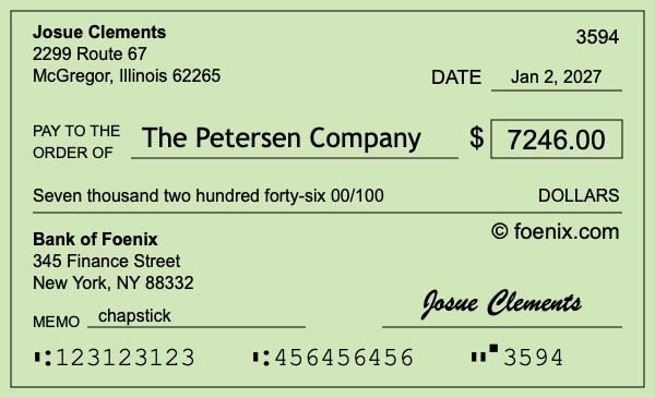 How to write a check for $7,246