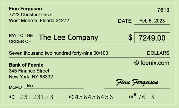 How to write a check for $7,249