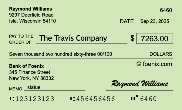 How to write a check for $7,263
