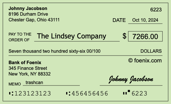 How to write a check for $7,266