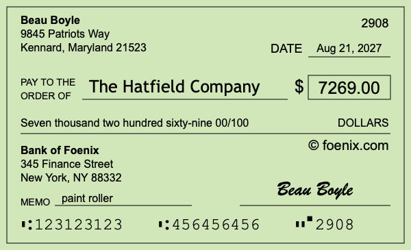 How to write a check for $7,269