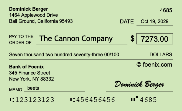 How to write a check for $7,273