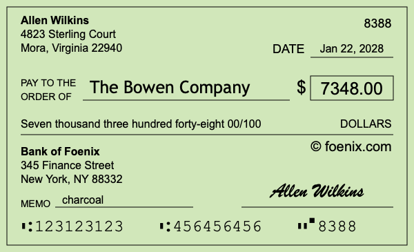 How to write a check for $7,348