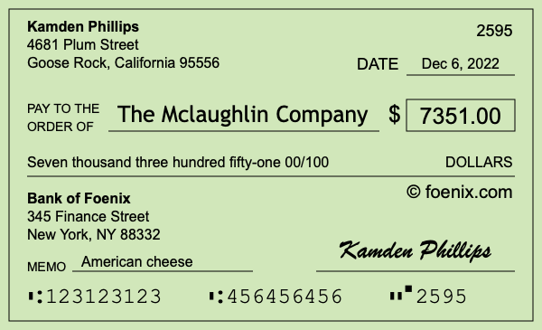 How to write a check for $7,351