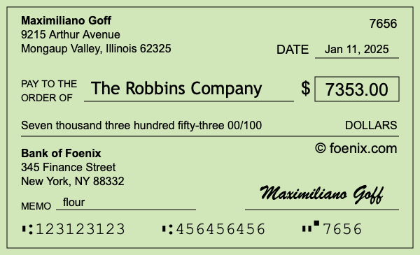How to write a check for $7,353