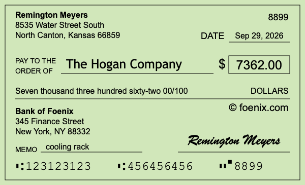 How to write a check for $7,362