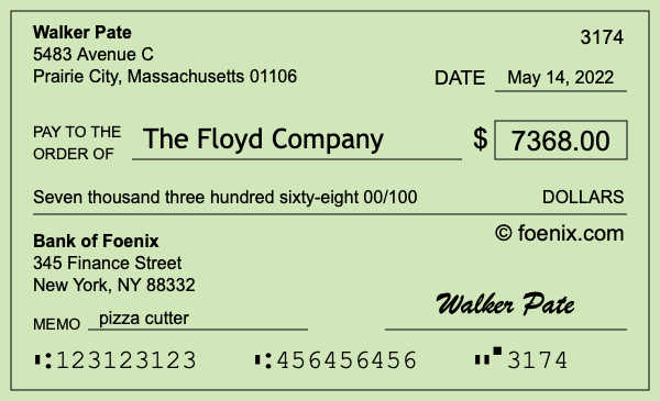How to write a check for $7,368
