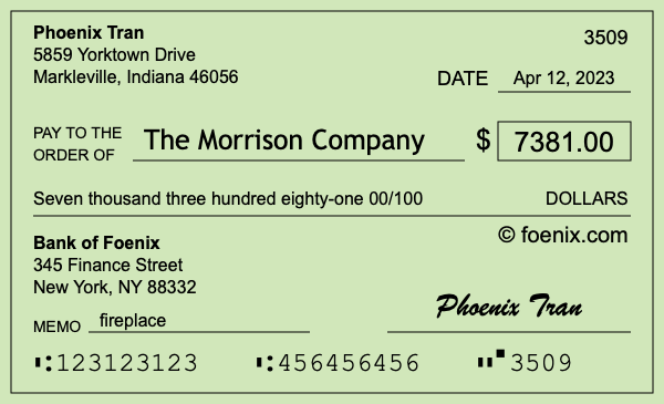 How to write a check for $7,381