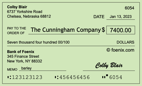 How to write a check for $7,400