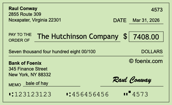 How to write a check for $7,408