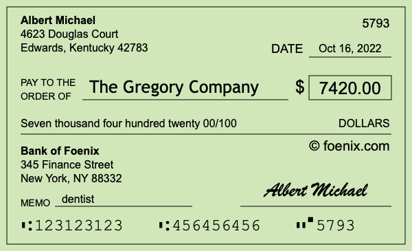 How to write a check for $7,420