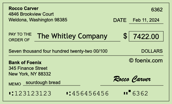 How to write a check for $7,422