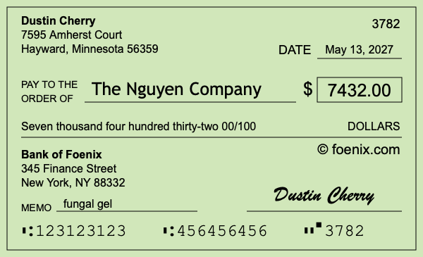 How to write a check for $7,432