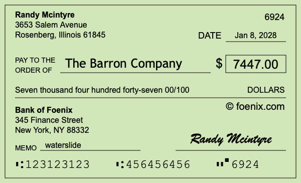 How to write a check for $7,447