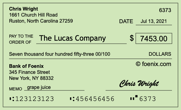 How to write a check for $7,453