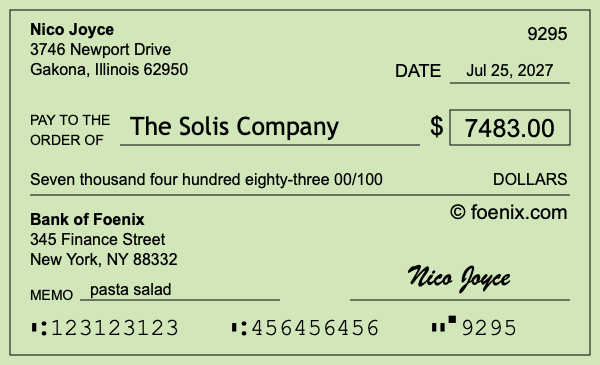 How to write a check for $7,483