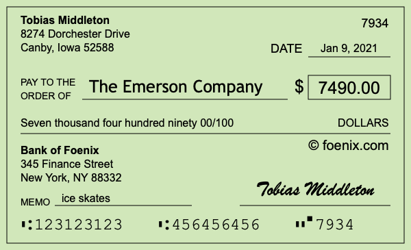How to write a check for $7,490