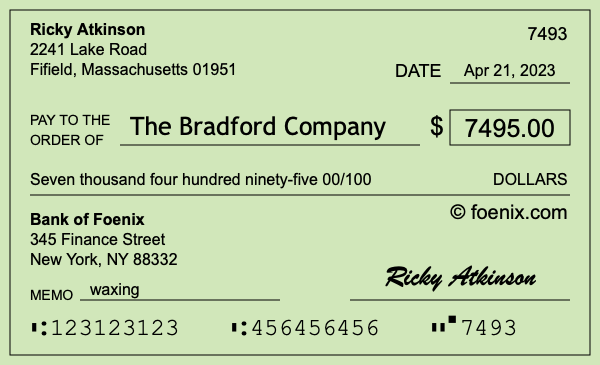 How to write a check for $7,495