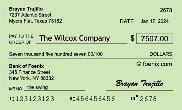 How to write a check for $7,507