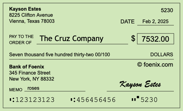 How to write a check for $7,532